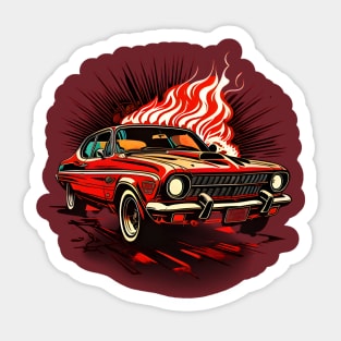 coche fuego Sticker